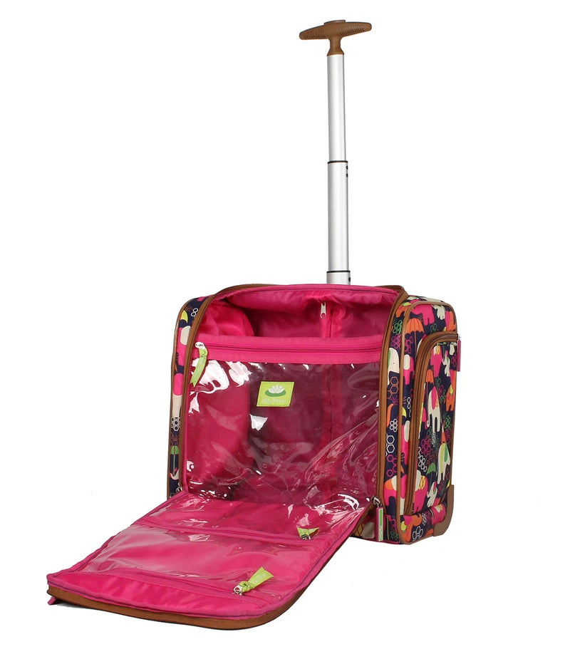 Lily Bloom Designer 15 Inch Carry On - Weekender Overnight Business Travel Luggage - Lightweight 2- Rolling Wheels Suitcase - Under Seat Rolling Bag for Women (Elephant Rain) - Image 5